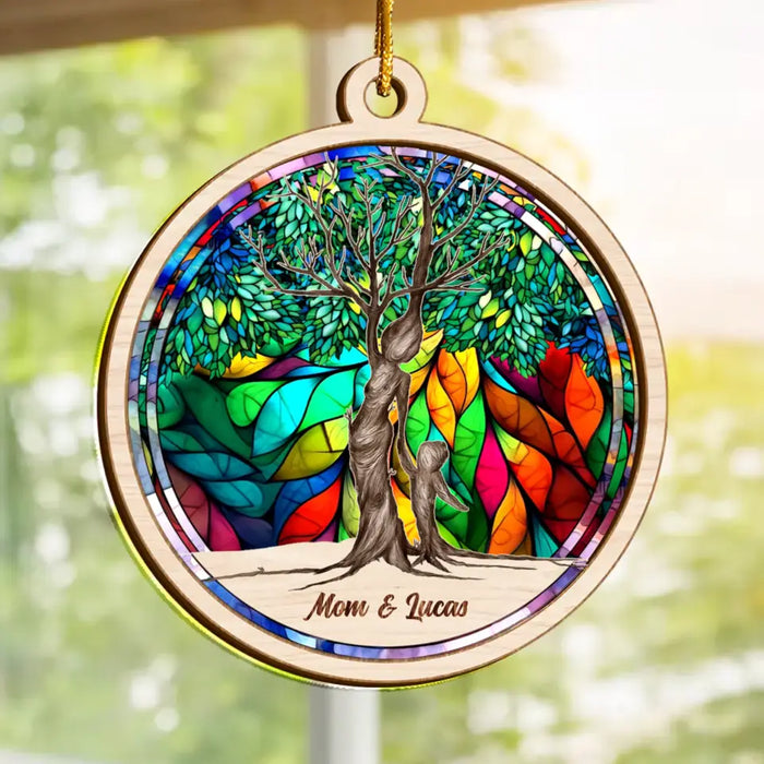 Custom Personalized Tree Of Life Suncatcher Ornament - Mom with up to 6 Children - Mother's Day Gift Idea for Mom
