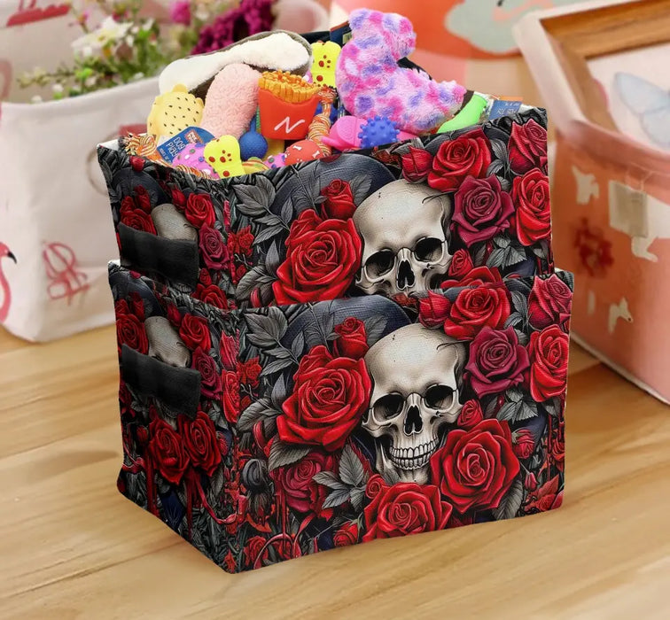 Personalized Skulls Roses Gothic Decorative Storage Box - Unique Gothic Home Decor and Gifts