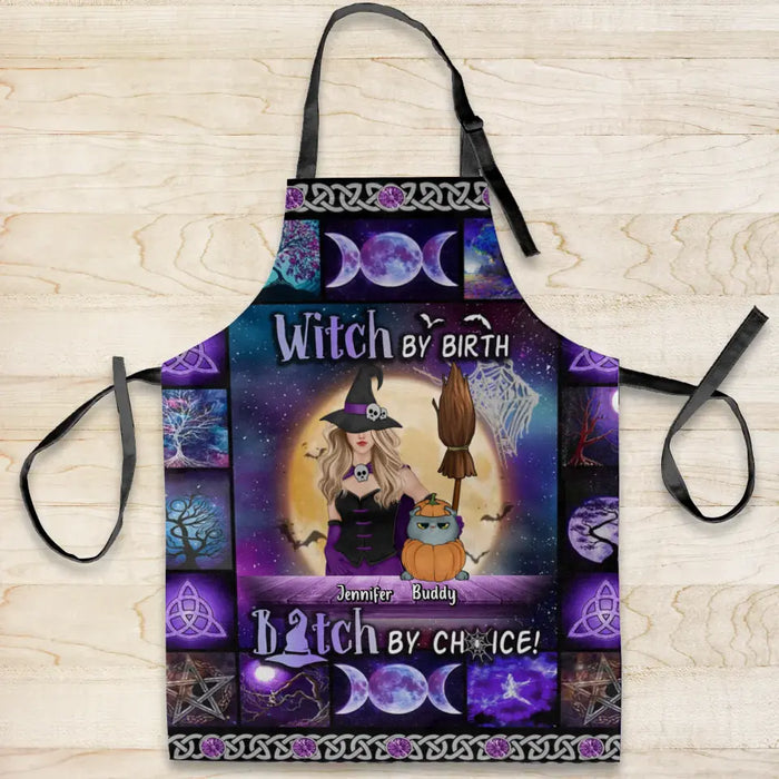 Personalized Witch Pocketless Apron - Up to 4 Cats/Dogs - Gift Idea for Mother's Day/Dog/Cat Lovers - Witch By Birth