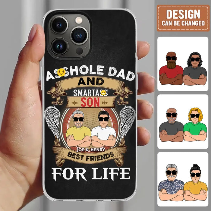 Personalized Dad/Mom And Daughter/Son Phone Case - Gift Idea For Father's Day/Mother's Day From Daughter/Son - Asshole Dad And Smartass Daughter  - Cases For Samsung/iPhone