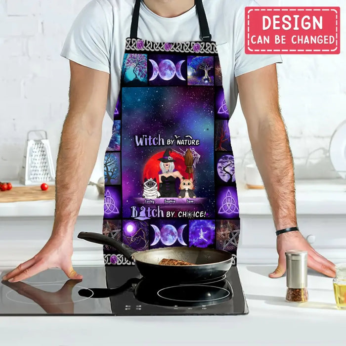 Personalized Witch Pocketless Apron - Up to 4 Cats/Dogs - Gift Idea for Mother's Day/Dog/Cat Lovers - Witch By Birth