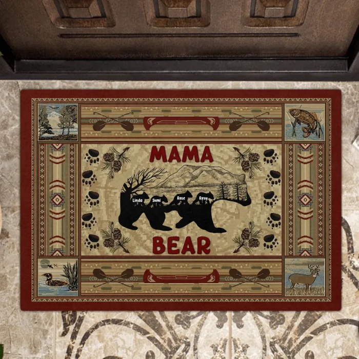 Personalized Mama Bear Doormat - Gifts For Mother's Day - Up to 4 Kids -  Mama Bear