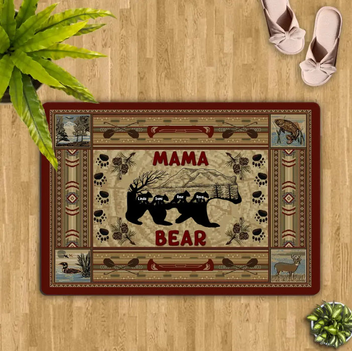Personalized Mama Bear Doormat - Gifts For Mother's Day - Up to 4 Kids -  Mama Bear