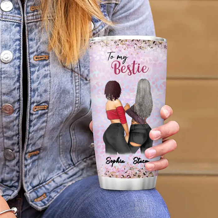 Personalized Besties Tumbler - Gift Idea For Best Friends - Thank You For Putting Up With Me
