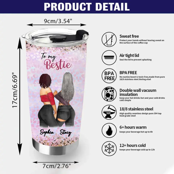Personalized Besties Tumbler - Gift Idea For Best Friends - Thank You For Putting Up With Me