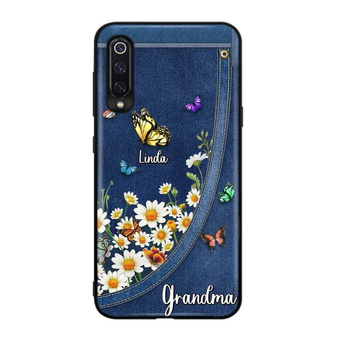 Custom Personalized Daisy And Butterfly Grandma Phone Case - Gift Idea For Grandma - Upto 10 Kids - Case For Oppo/Xiaomi/Huawei