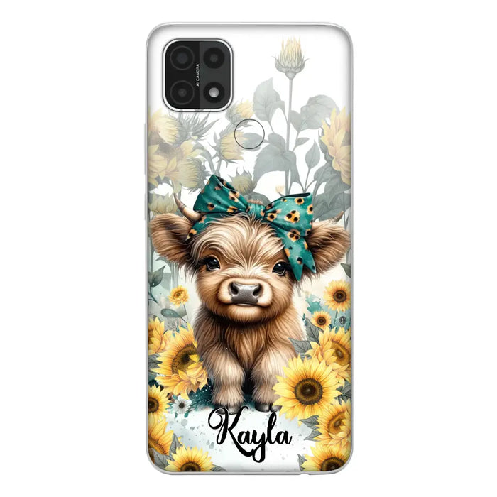 Teal Highland Cow Phone Case - Gift Idea For Grandma/Birthday -  Case For Oppo/Xiaomi/Huawei