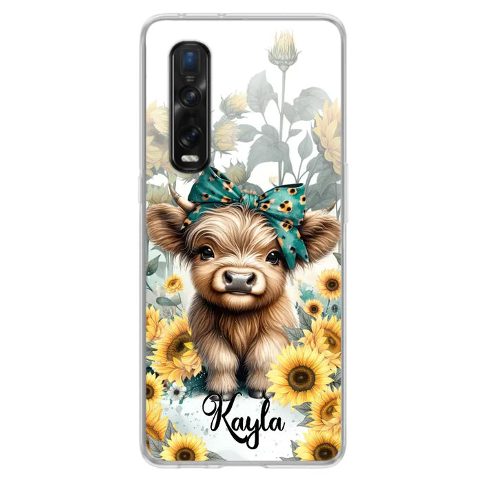 Teal Highland Cow Phone Case - Gift Idea For Grandma/Birthday -  Case For Oppo/Xiaomi/Huawei