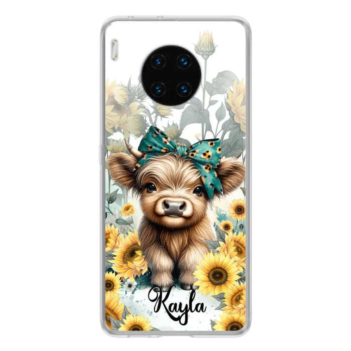 Teal Highland Cow Phone Case - Gift Idea For Grandma/Birthday -  Case For Oppo/Xiaomi/Huawei