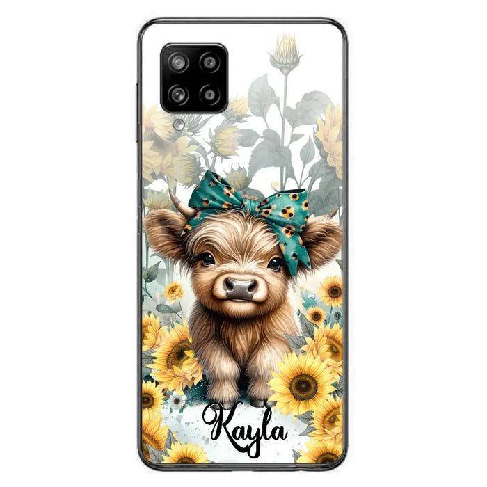 Teal Highland Cow Phone Case - Gift Idea For Grandma/Birthday -  Case For iPhone/Samsung