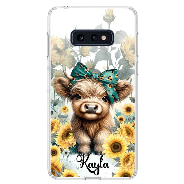 Teal Highland Cow Phone Case - Gift Idea For Grandma/Birthday -  Case For iPhone/Samsung