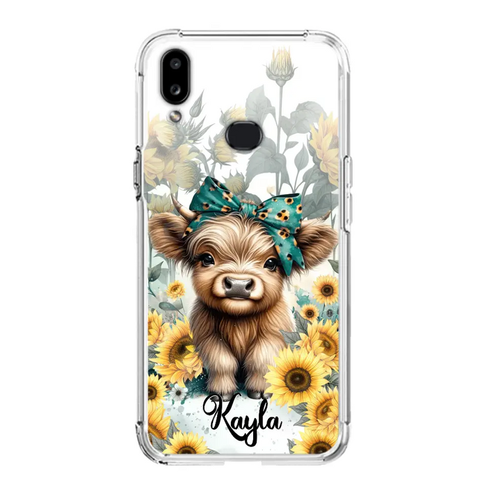 Teal Highland Cow Phone Case - Gift Idea For Grandma/Birthday -  Case For iPhone/Samsung