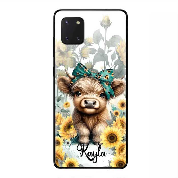 Teal Highland Cow Phone Case - Gift Idea For Grandma/Birthday -  Case For iPhone/Samsung