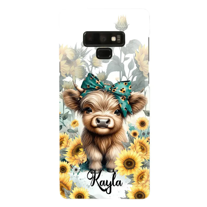 Teal Highland Cow Phone Case - Gift Idea For Grandma/Birthday -  Case For iPhone/Samsung