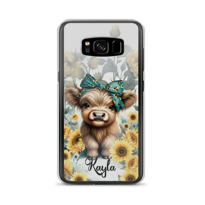 Teal Highland Cow Phone Case - Gift Idea For Grandma/Birthday -  Case For iPhone/Samsung