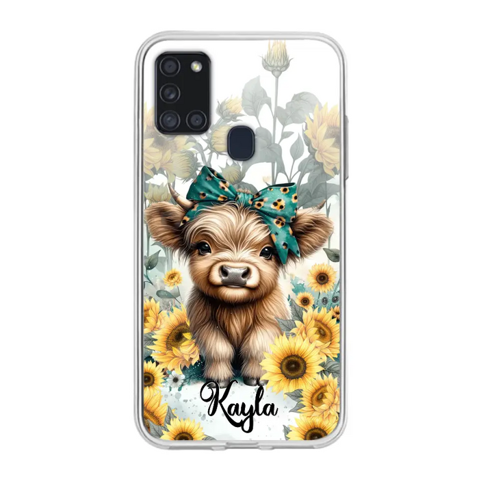 Teal Highland Cow Phone Case - Gift Idea For Grandma/Birthday -  Case For iPhone/Samsung