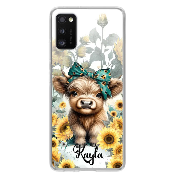 Teal Highland Cow Phone Case - Gift Idea For Grandma/Birthday -  Case For iPhone/Samsung