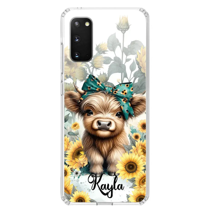 Teal Highland Cow Phone Case - Gift Idea For Grandma/Birthday -  Case For iPhone/Samsung