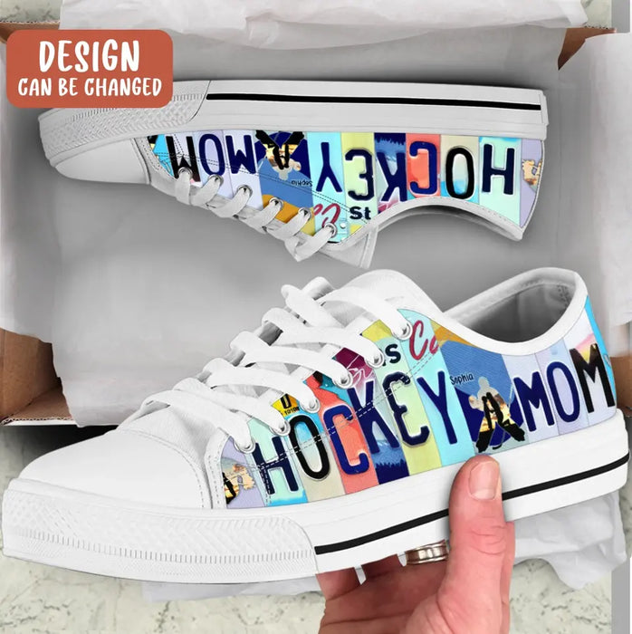 Custom Hockey Mom Canvas Sneakers - Mother's Day Gift Idea