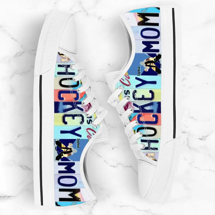 Custom Hockey Mom Canvas Sneakers - Mother's Day Gift Idea