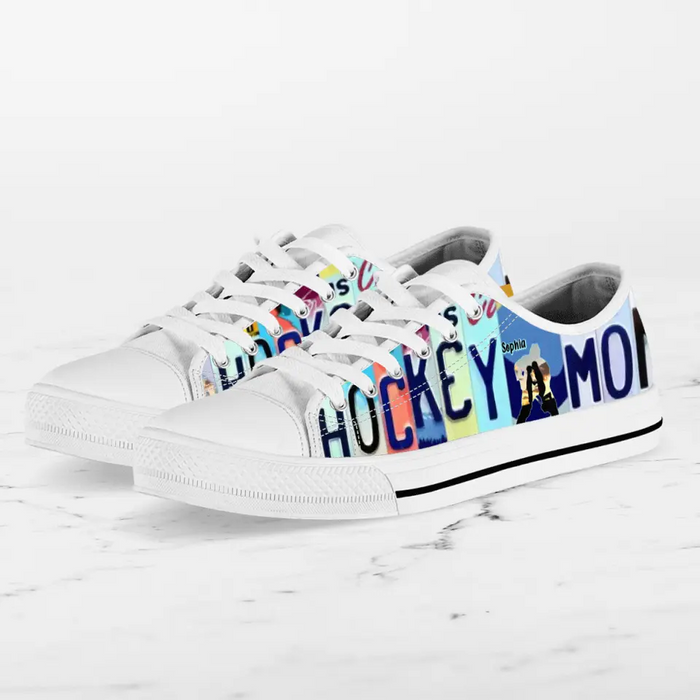 Custom Hockey Mom Canvas Sneakers - Gift Idea For Hockey/ Mother's Day