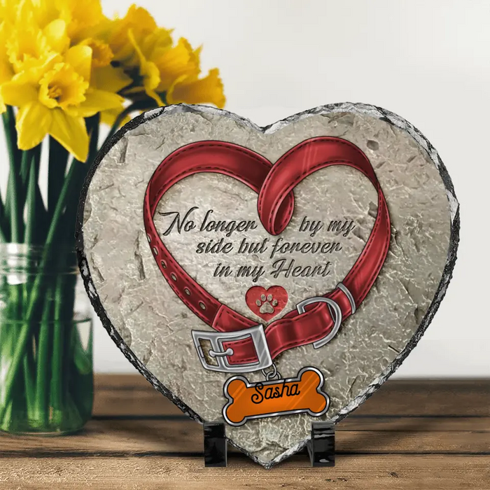 Personalized Memorial Pet Heart Lithograph - Memorial Gift Idea for Pet Owners - No Longer By My Side But Forever In My Heart