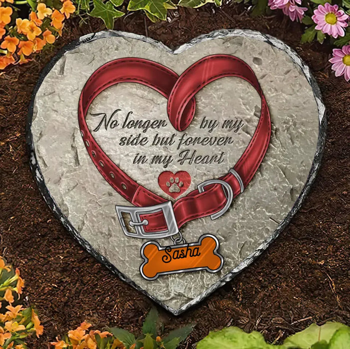 Personalized Memorial Pet Heart Lithograph - Memorial Gift Idea for Pet Owners - No Longer By My Side But Forever In My Heart