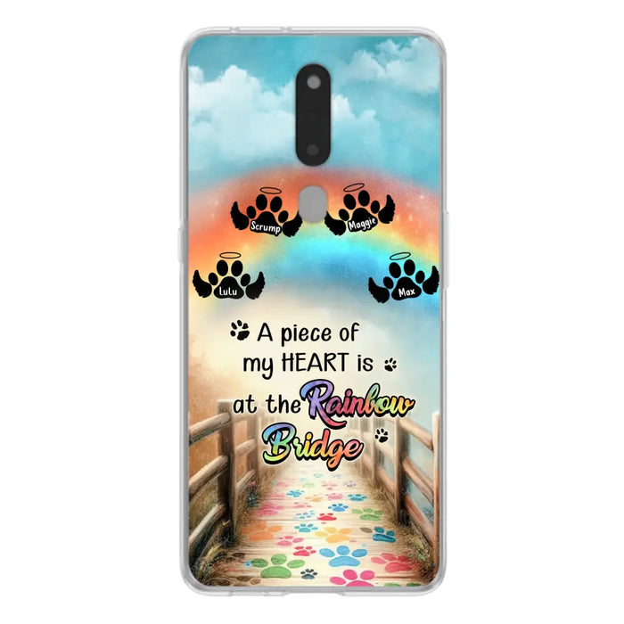 Custom Personalized Rainbow Bridge Memorial Phone Case - Memorial Gift Idea For Dog Lover - Upto 4 Dogs - A Piece Of My Heart Is At The Rainbow Bridge - Case For Oppo/Xiaomi/Huawei