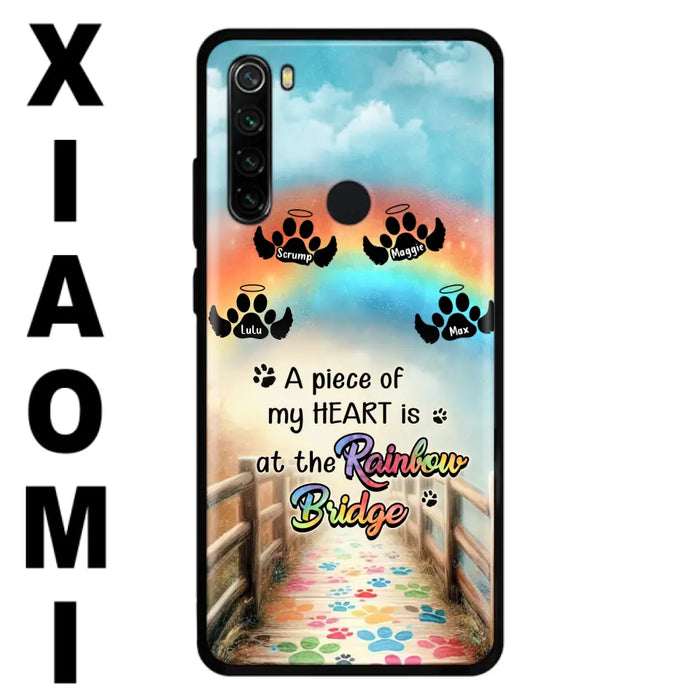 Custom Personalized Rainbow Bridge Memorial Phone Case - Memorial Gift Idea For Dog Lover - Upto 4 Dogs - A Piece Of My Heart Is At The Rainbow Bridge - Case For Oppo/Xiaomi/Huawei