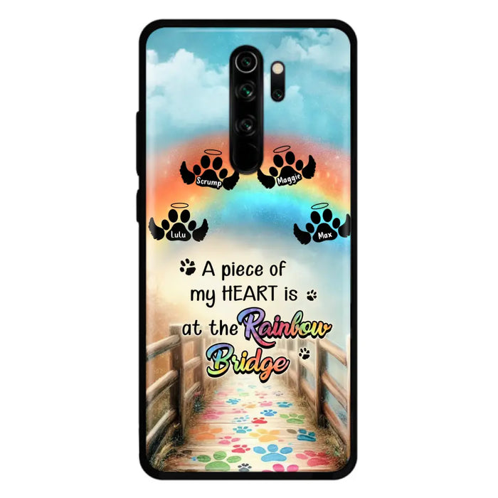 Custom Personalized Rainbow Bridge Memorial Phone Case - Memorial Gift Idea For Dog Lover - Upto 4 Dogs - A Piece Of My Heart Is At The Rainbow Bridge - Case For Oppo/Xiaomi/Huawei