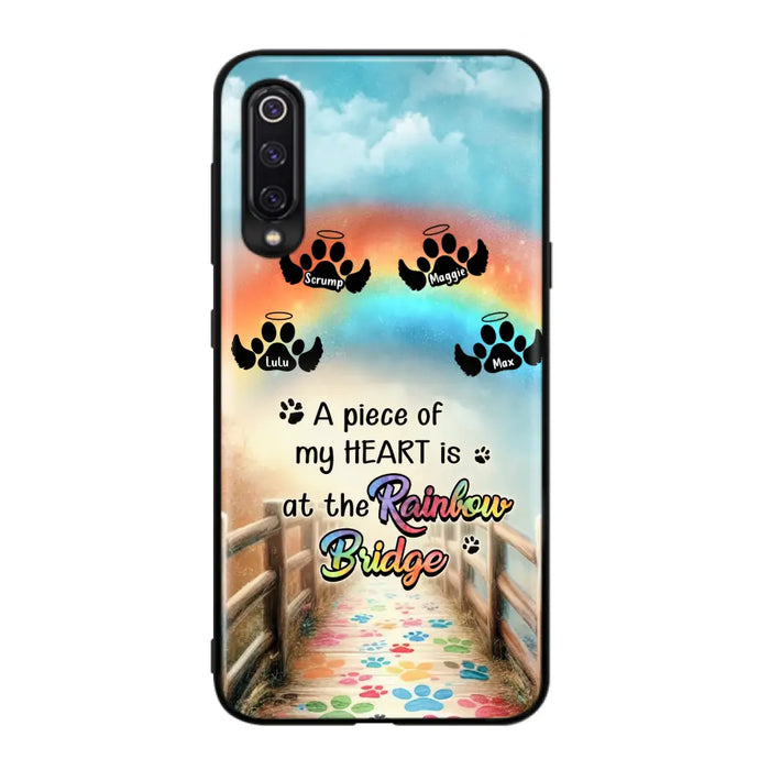 Custom Personalized Rainbow Bridge Memorial Phone Case - Memorial Gift Idea For Dog Lover - Upto 4 Dogs - A Piece Of My Heart Is At The Rainbow Bridge - Case For Oppo/Xiaomi/Huawei