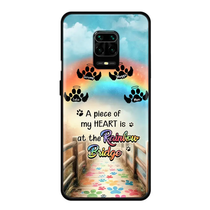 Custom Personalized Rainbow Bridge Memorial Phone Case - Memorial Gift Idea For Dog Lover - Upto 4 Dogs - A Piece Of My Heart Is At The Rainbow Bridge - Case For Oppo/Xiaomi/Huawei