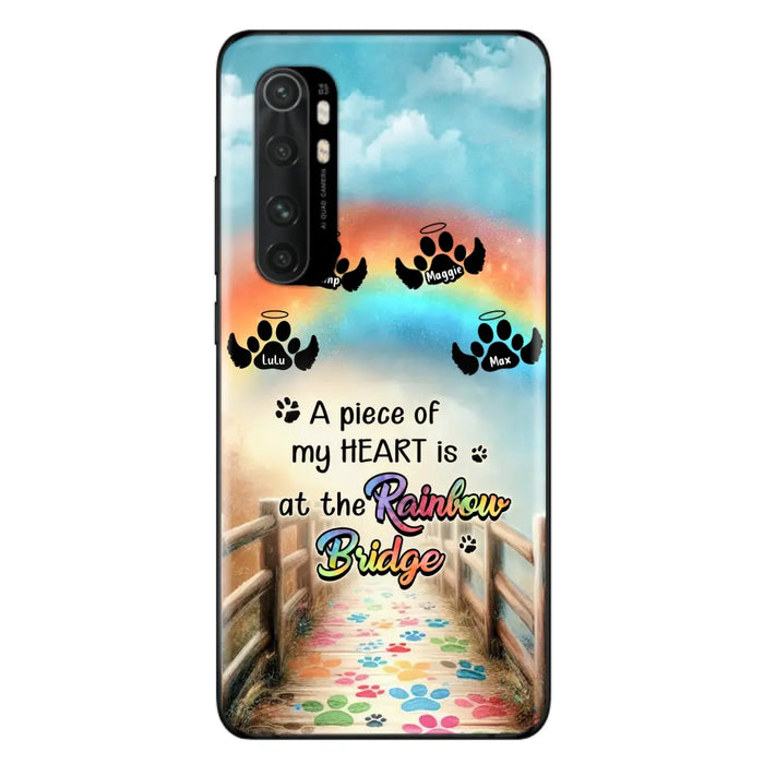 Custom Personalized Rainbow Bridge Memorial Phone Case - Memorial Gift Idea For Dog Lover - Upto 4 Dogs - A Piece Of My Heart Is At The Rainbow Bridge - Case For Oppo/Xiaomi/Huawei