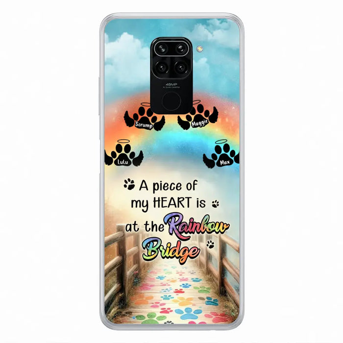 Custom Personalized Rainbow Bridge Memorial Phone Case - Memorial Gift Idea For Dog Lover - Upto 4 Dogs - A Piece Of My Heart Is At The Rainbow Bridge - Case For Oppo/Xiaomi/Huawei