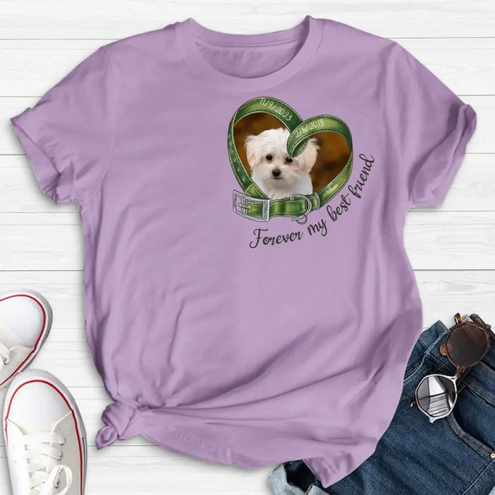 Custom Personalized Memorial Dog Photo Shirt/Hoodie - Memorial Gift Idea For Dog Owners - Forever My Best Friend