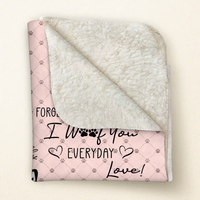 Personalized Pet Mom Fleece Throw Blanket/Quilt - Up to 5 Pets - Gift Idea For Dog/Cat/Pet Lover - Forget The Mother's Day We Woof You Every Day