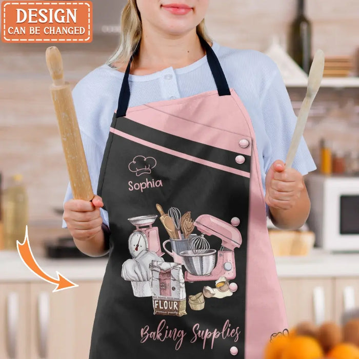 Custom Personalized Kitchen Fashion Home Pocketless Apron - Gift Idea For Cooking Lover/Baking Lovers/Mother's Day - Baking Supplies