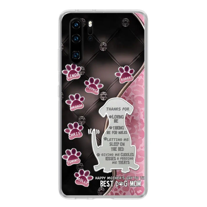 Personalized Memorial Dog Mom Phone Case - Memorial Gift Idea For Dog Lover - Up to 7 Dogs - Thanks For Loving Me - Case For Oppo/Xiaomi/Huawei