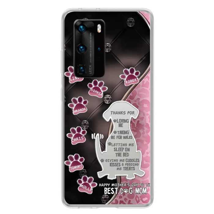 Personalized Memorial Dog Mom Phone Case - Memorial Gift Idea For Dog Lover - Up to 7 Dogs - Thanks For Loving Me - Case For Oppo/Xiaomi/Huawei