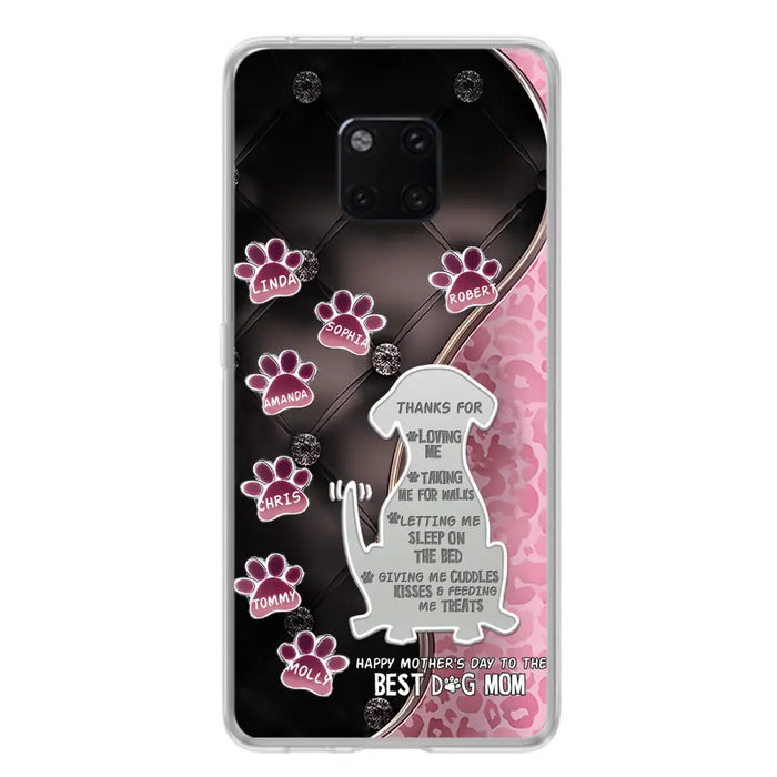 Personalized Memorial Dog Mom Phone Case - Memorial Gift Idea For Dog Lover - Up to 7 Dogs - Thanks For Loving Me - Case For Oppo/Xiaomi/Huawei
