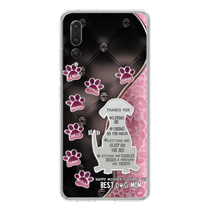 Personalized Memorial Dog Mom Phone Case - Memorial Gift Idea For Dog Lover - Up to 7 Dogs - Thanks For Loving Me - Case For Oppo/Xiaomi/Huawei
