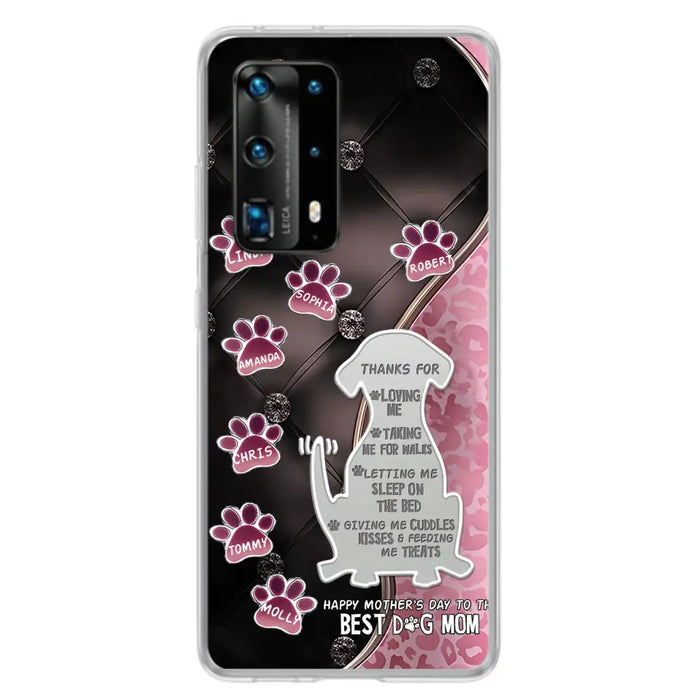 Personalized Memorial Dog Mom Phone Case - Memorial Gift Idea For Dog Lover - Up to 7 Dogs - Thanks For Loving Me - Case For Oppo/Xiaomi/Huawei