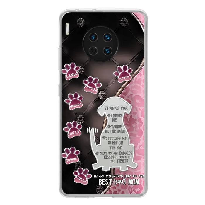 Personalized Memorial Dog Mom Phone Case - Memorial Gift Idea For Dog Lover - Up to 7 Dogs - Thanks For Loving Me - Case For Oppo/Xiaomi/Huawei