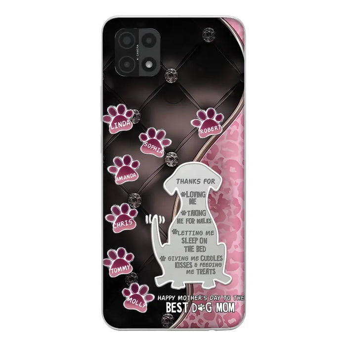 Personalized Memorial Dog Mom Phone Case - Memorial Gift Idea For Dog Lover - Up to 7 Dogs - Thanks For Loving Me - Case For Oppo/Xiaomi/Huawei