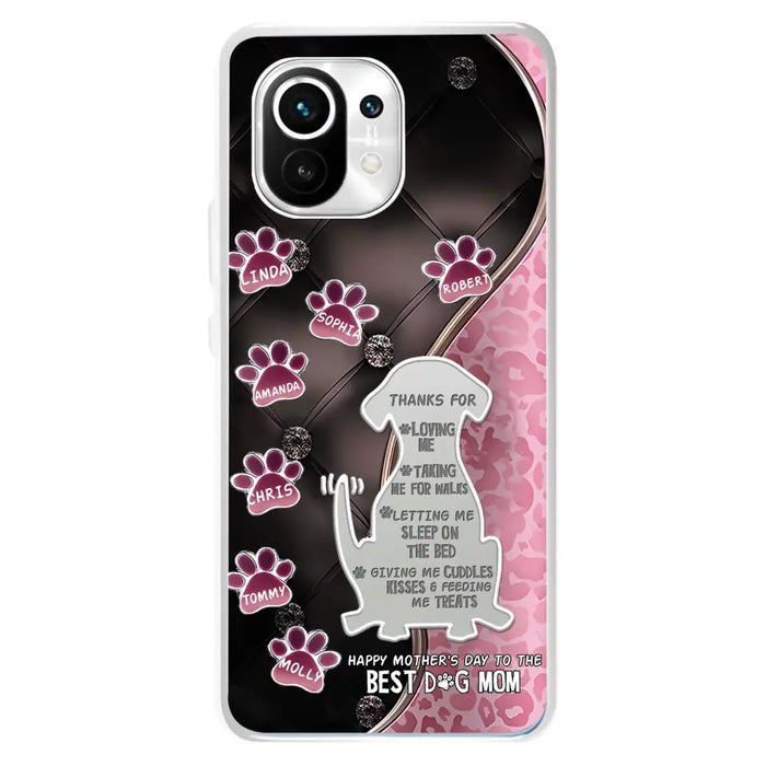 Personalized Memorial Dog Mom Phone Case - Memorial Gift Idea For Dog Lover - Up to 7 Dogs - Thanks For Loving Me - Case For Oppo/Xiaomi/Huawei