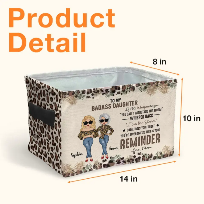 Personalized Mother And Daughter Storage Box - Gift Idea For Daughter/Mom - To My Badass Daughter