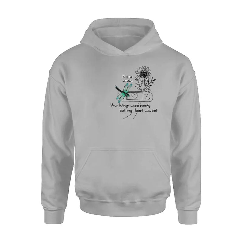 Personalized Memorial Dragonfly Unisex T-shirt/Long Sleeve/Sweatshirt/Hoodie - Memorial Gift Idea - Your Wings Were Ready But My Heart Was Not
