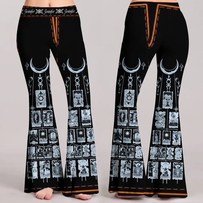 Custom Personalized Tarot Card Women's Skinny Flare Pants - Gift Idea for Tarot Lovers/Mother's Day