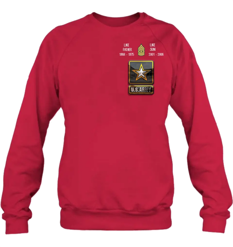 Personalized Veteran Shirt/Hoodie - Father's Day Gift Idea For Dad - Like Father Like Son