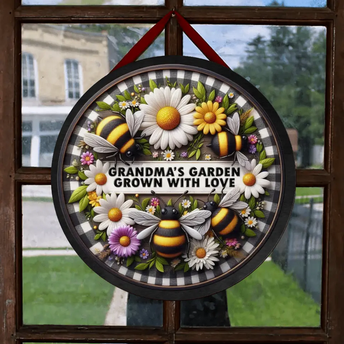 Custom Personalized Grandma Wooden Sign - Mother's Day Gift Idea for Grandma - Grandma's Garden Grown With Love